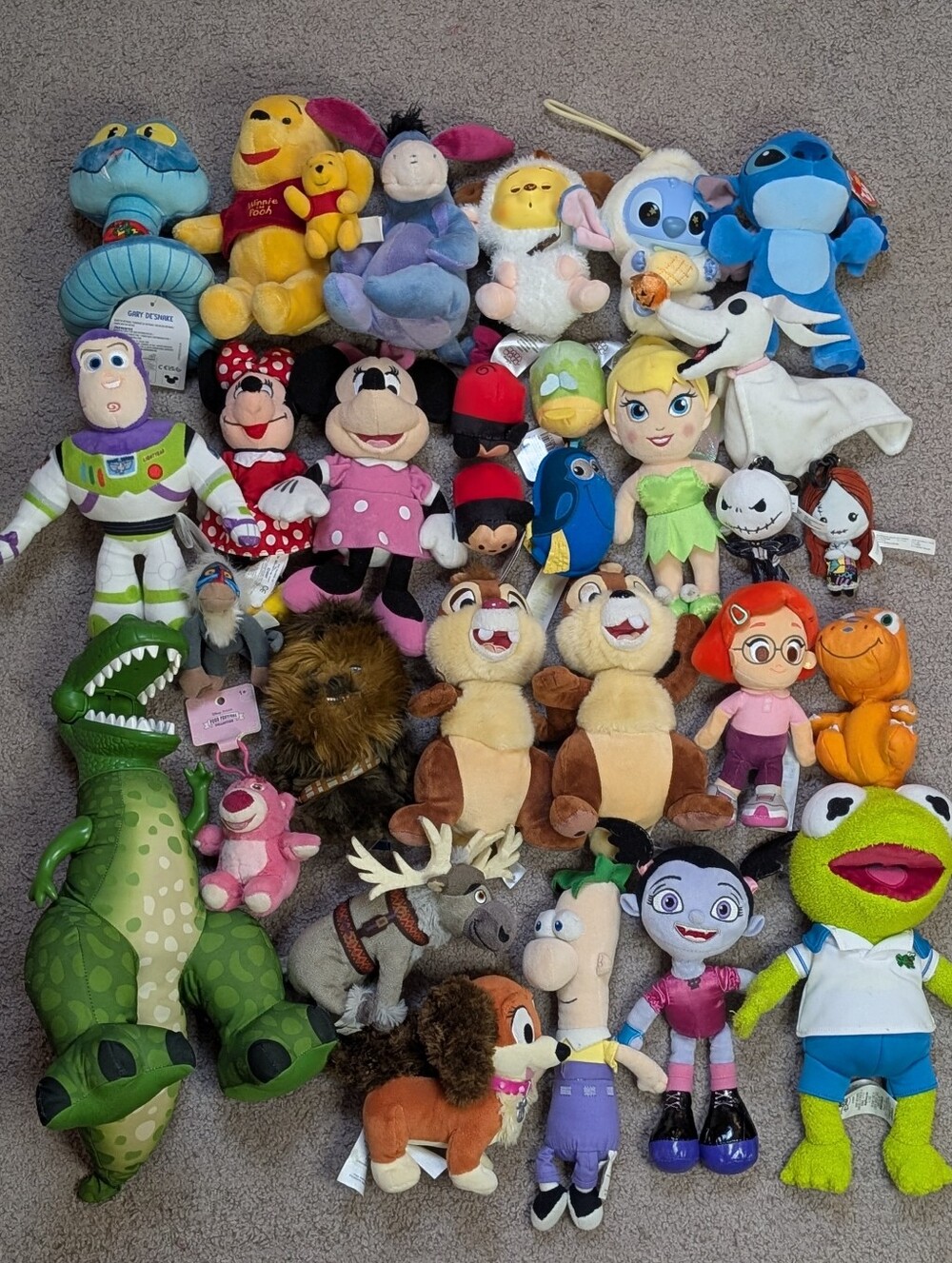 Disney Plush Lot, 40+ Stuffed Toys, Some NWT